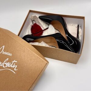 Louboutin So Kate 120mm Patent Leather Heels | Black / Red Sole | Size 40.5
